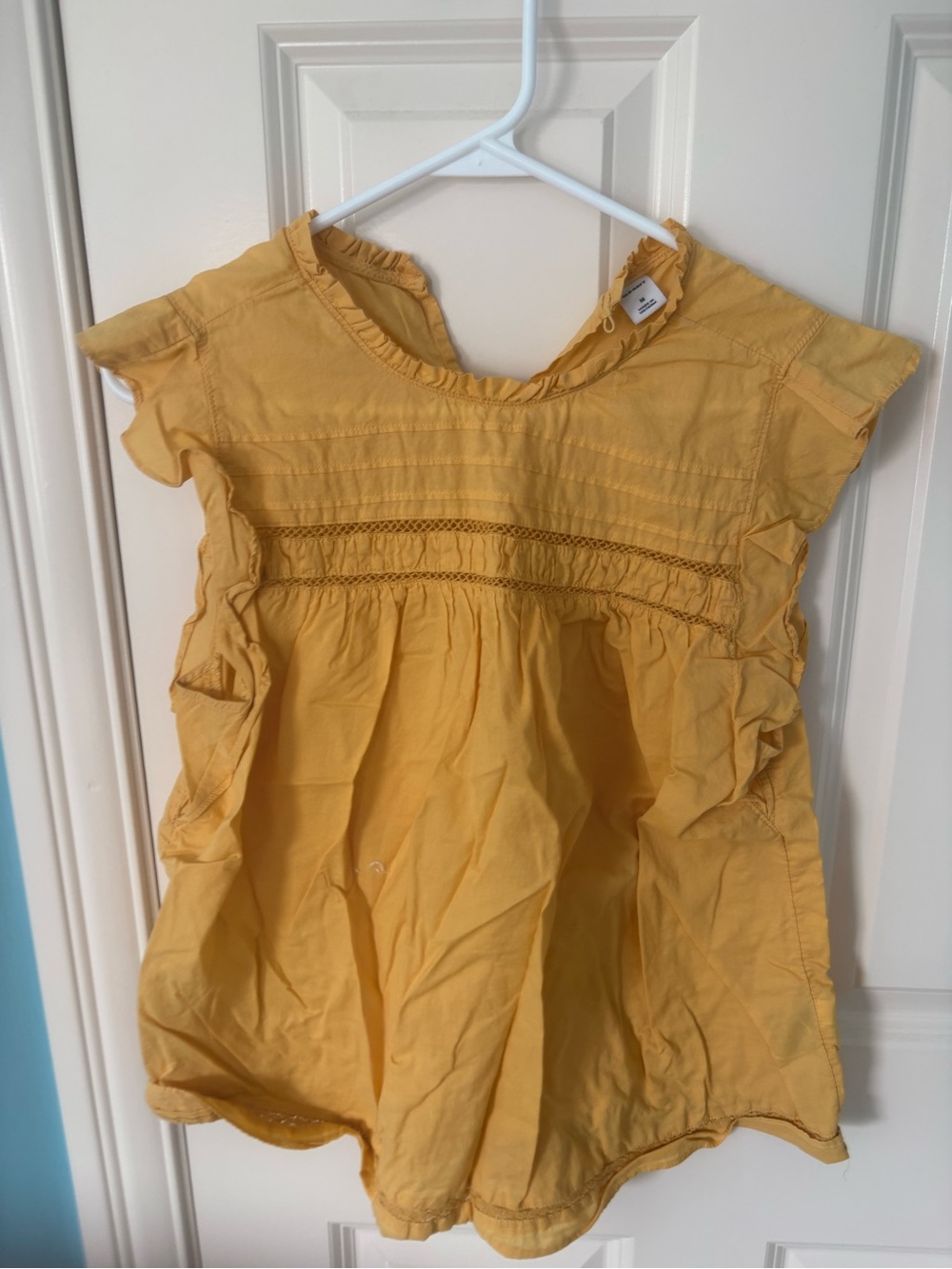 Old Navy Mustard Yellow Ruffle Neck Blouse